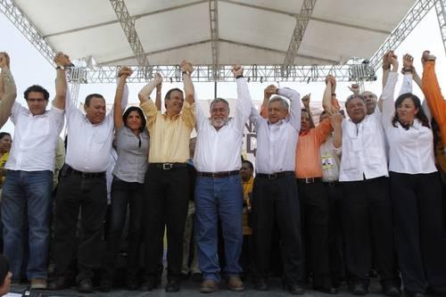 Encinas cierra proselitismo acompañado de AMLO y Ebrard