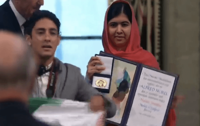 Malala simpatiza con el joven que irrumpió en la entrega del Nobel