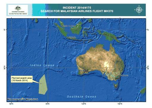 Revelan imágenes satelitales de 122 objetos potenciales del vuelo MH370