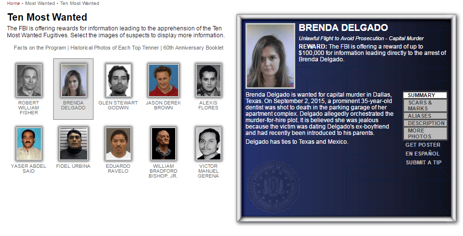 Brenda Delgado, la mexicana que entra a la lista de los 10 más buscados por el FBI