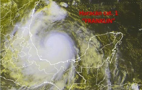 Franklin ya es huracán categoría 1;  se espera que llegue a Veracruz en las próximas horas