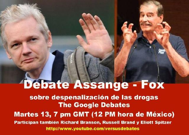 Vicente Fox y Julian Assange debatieron sobre guerra contra las drogas