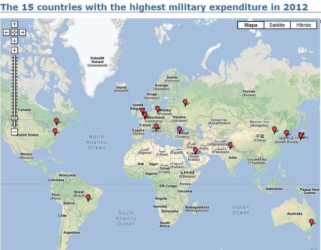 Por primera vez en 15 años, cae gasto militar mundial