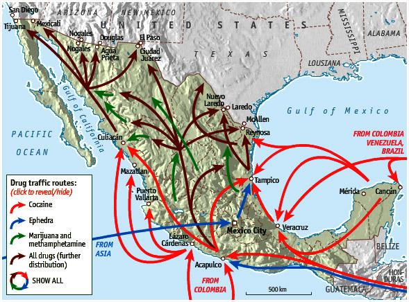 Las rutas de las drogas en México