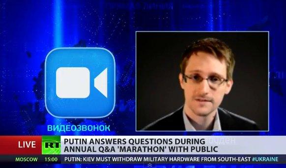 Snowden cuestiona a Putin sobre vigilancia masiva en Rusia (video)