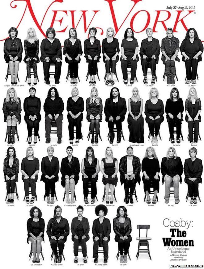La portada que pone rostro a 35 mujeres que acusan a Bill Cosby de abuso sexual