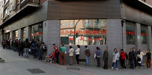 Desempleo histórico en España: 6.2 millones en paro