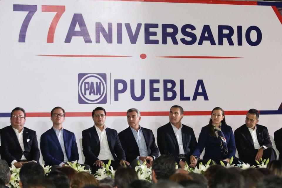 Moreno Valle encabeza la celebración por los 77 años del PAN en Puebla