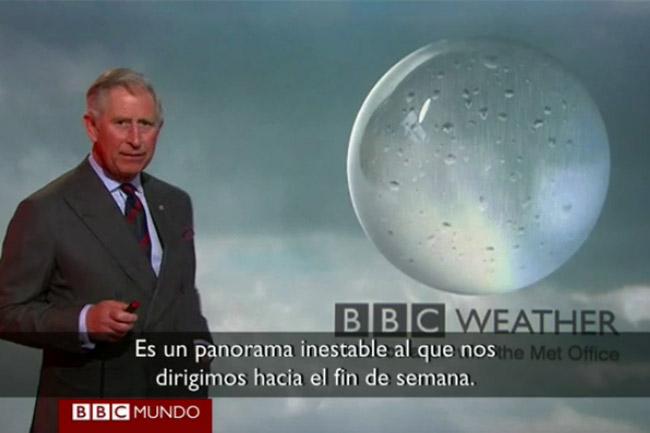 El Príncipe Carlos debuta como <i>meteorólogo</i> en la BBC