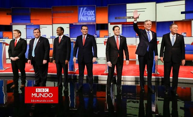EU: candidatos republicanos se burlan de Donald Trump por no asistir a debate
