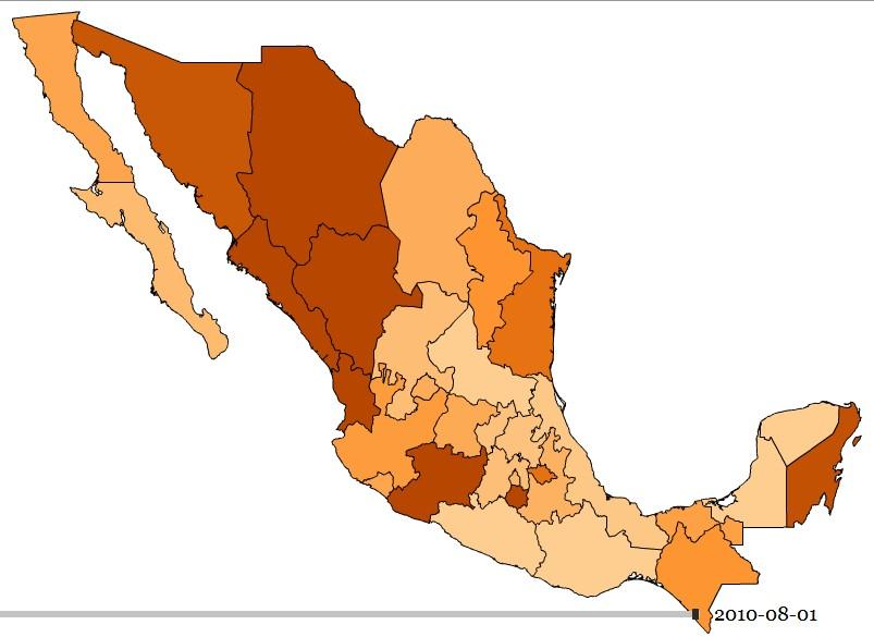 Mapas de México: 5 delitos, 13 años, 32 entidades