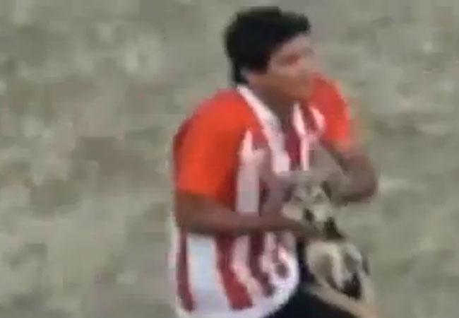Expulsan a futbolista en Argentina por aventar a un perro contra las gradas