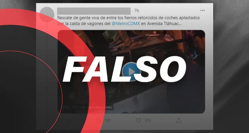 Este video no es del rescate de personas en la Línea 12, es de un accidente en Xochimilco