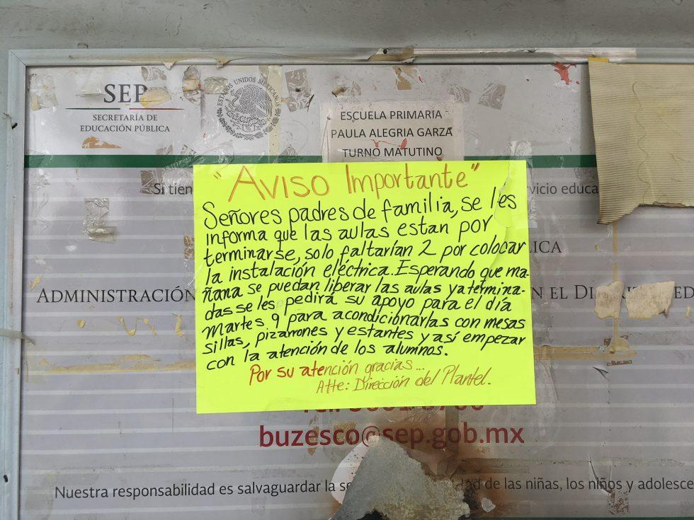 Retraso en el regreso a clases y en reconstrucción, problemas para escuelas dañadas en CDMX el 19S