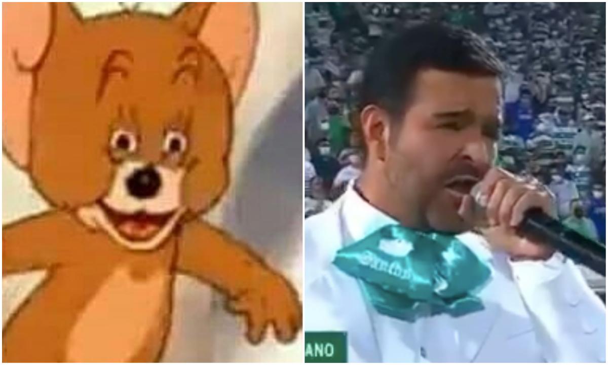 Los memes del *osazo de Pablo Montero al cantar el himno nacional* en la final Santos vs Cruz Azul