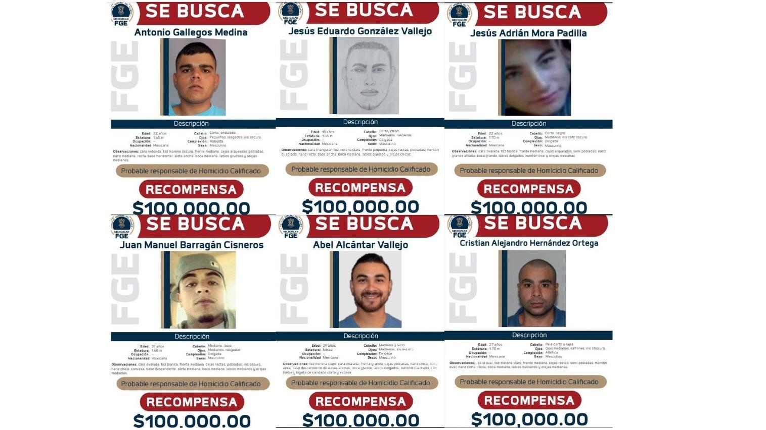 Fiscalía de Michoacán identifica a 6 presuntos responsables del ataque en San José de Gracia; ofrece recompensa