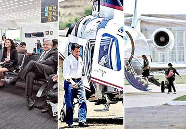 Presidenciables también marcan diferencia al volar