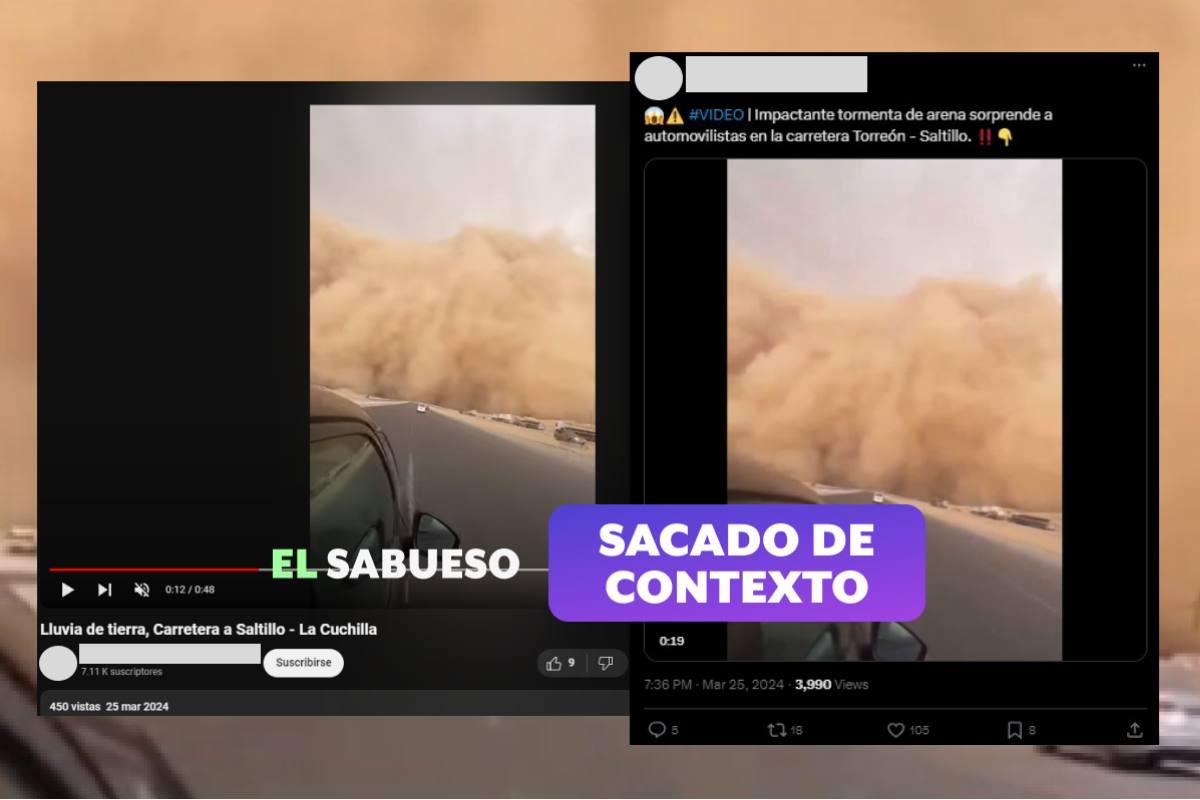 Video de supuesta tormenta de arena en Coahuila en realidad es de Egipto y circula desde 2023 