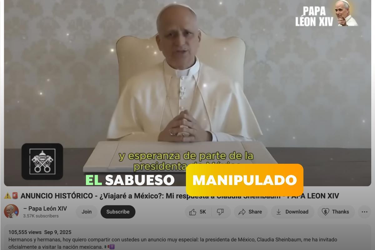 ¿El papa León XIV anunció que visitará México? No, el video está manipulado 