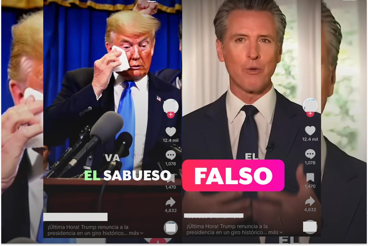 Es falso que Donald Trump renunció a la presidencia de Estados Unidos 