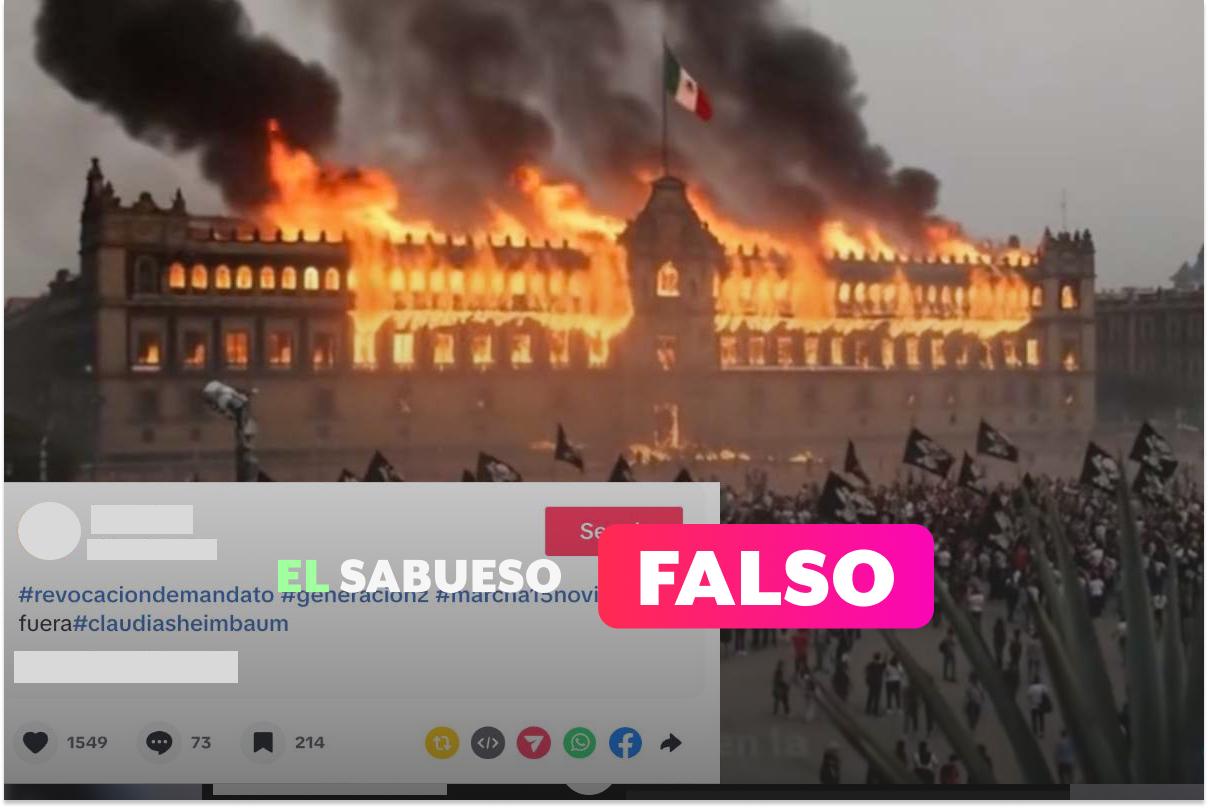El Palacio Nacional no fue incendiado durante la marcha convocada por la Generación Z
