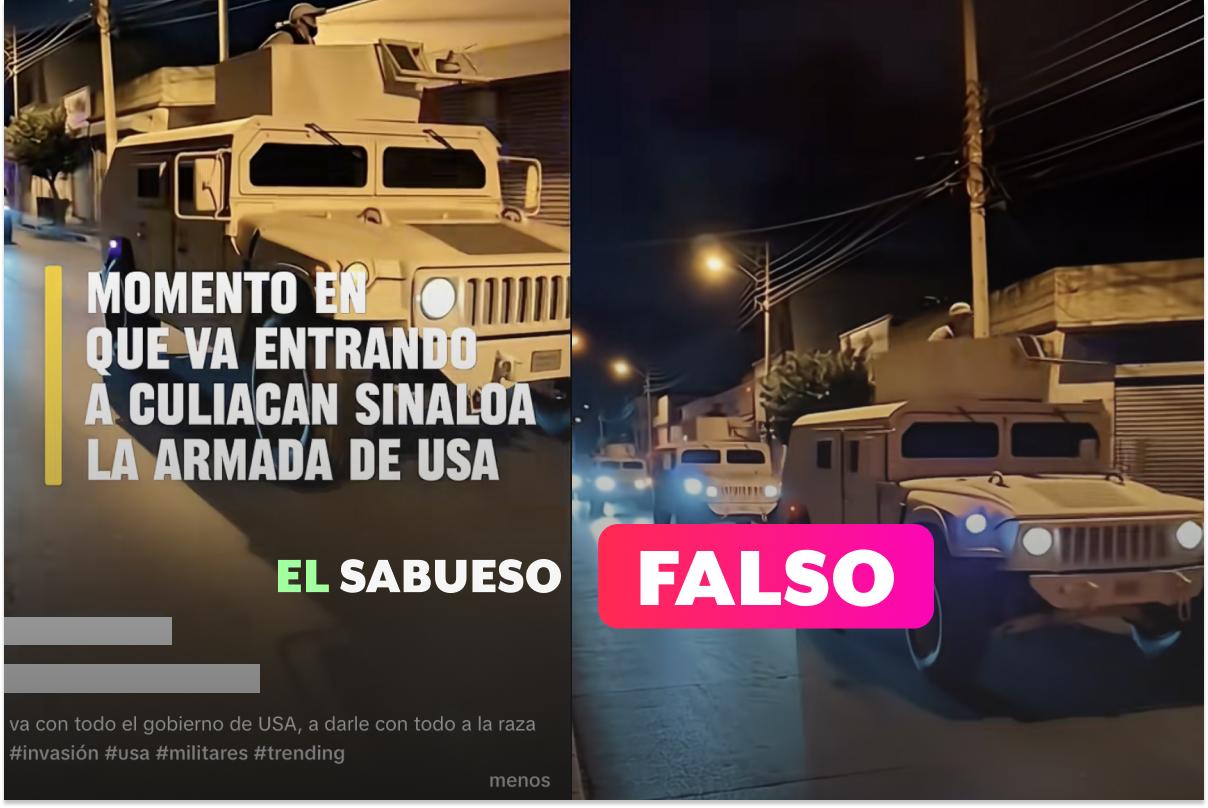 Es falso que la armada de Estados Unidos ingresó a Culiacán, Sinaloa