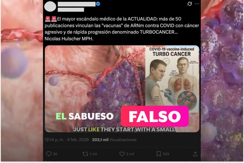 Es falso que las vacunas de ARNm contra el covid-19 provocan “turbocáncer”