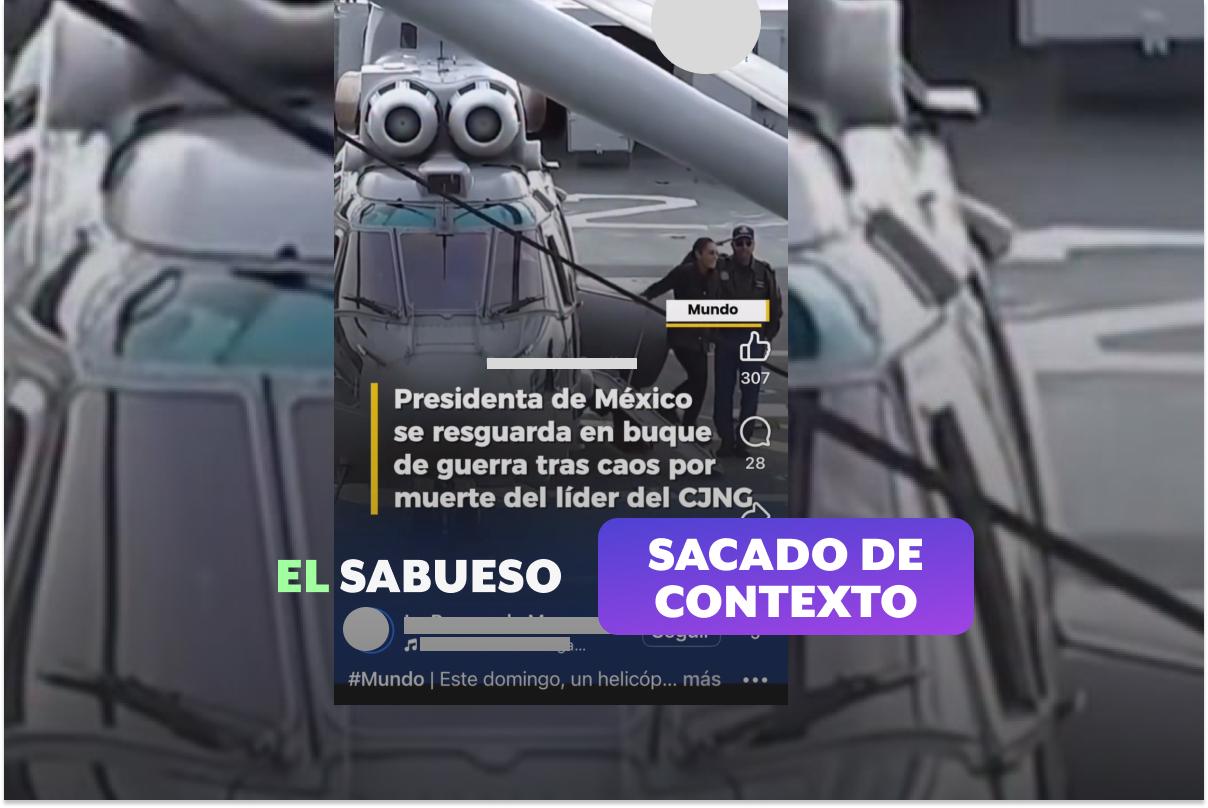 Es falso que la presidenta Sheinbaum fue resguardada en un buque de la Marina 