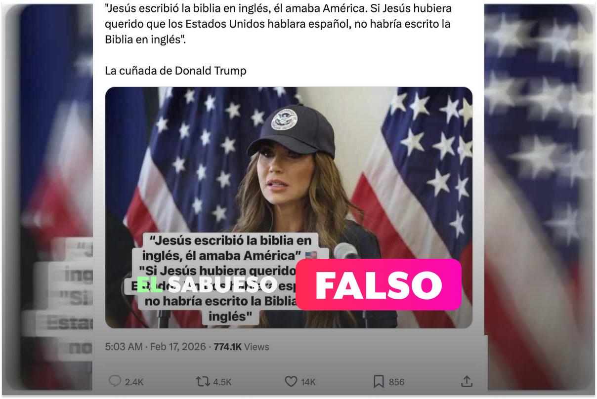 Es falso que Kristi Noem dijo que Estados Unidos habla inglés porque Jesús escribió la Biblia en ese idioma