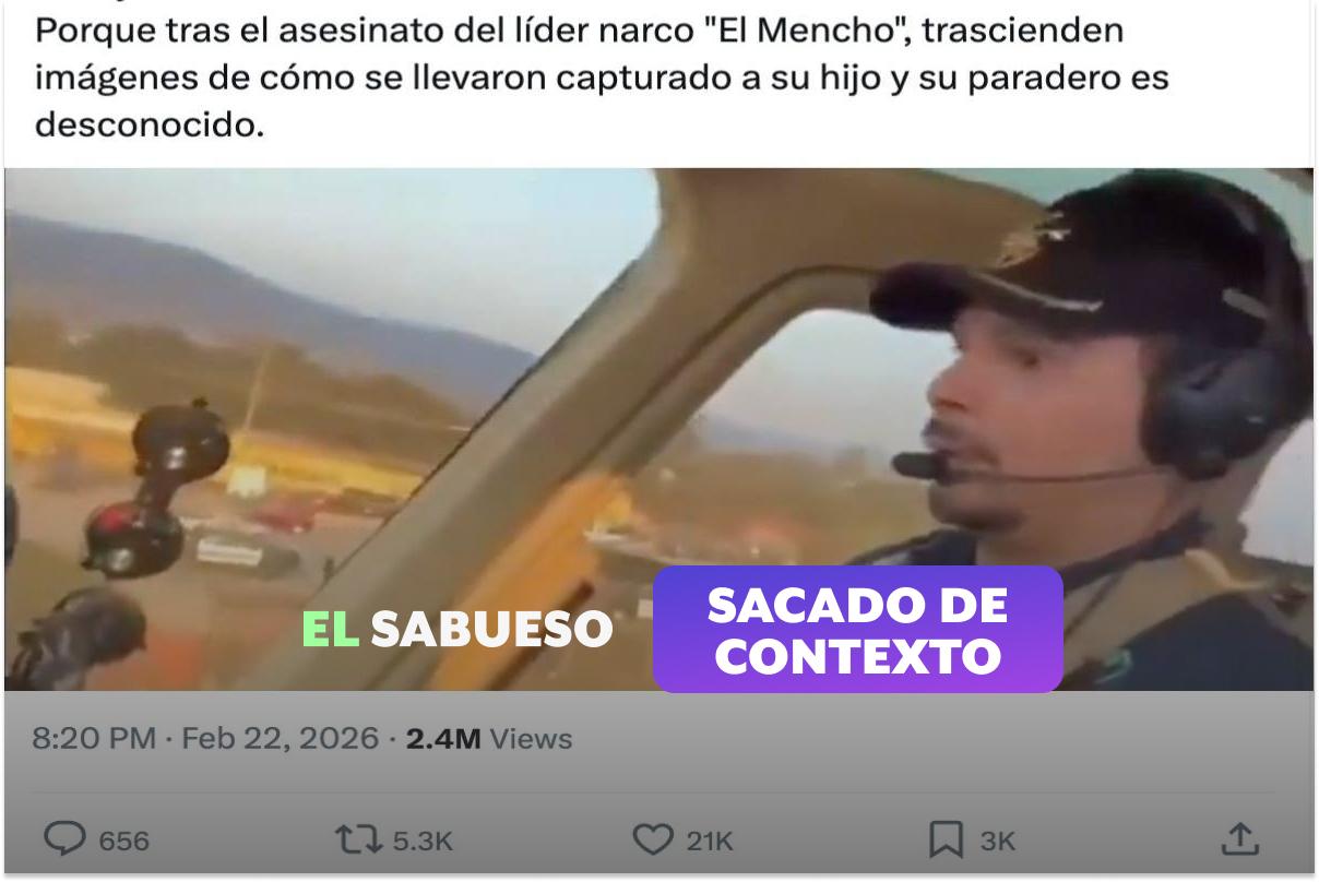 Este video no es de la captura del hijo de “El Mencho”; corresponde a la detención del capo “El Espíritu”