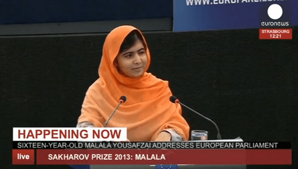 Malala recibe el Premio Sájarov 2013