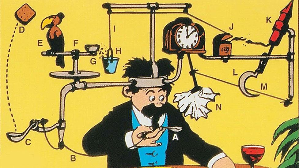 6 inventos descabellados del laureado caricaturista Rube Goldberg que nos hacen reflexionar sobre la tecnología