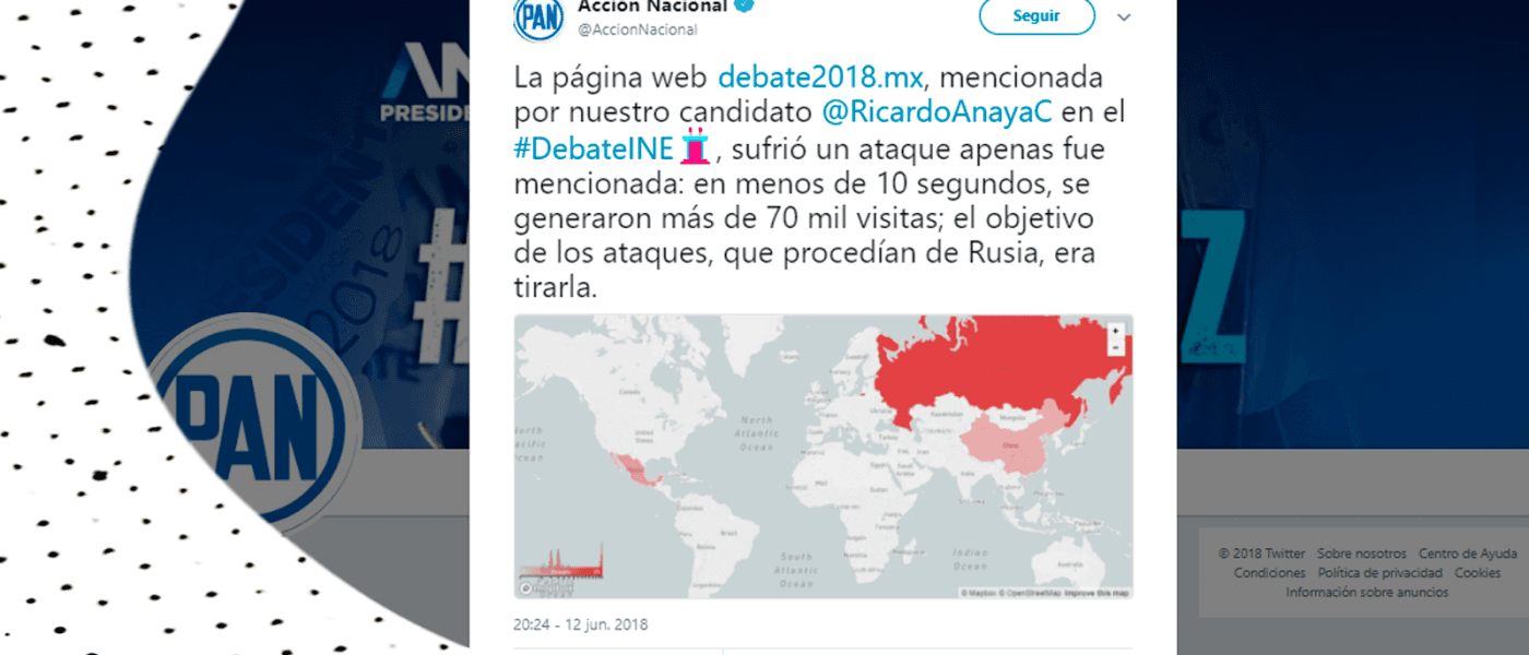 Verificado.mx: ¿Hubo o no un ataque ruso al sitio Debate2018.mx que presentó Anaya?