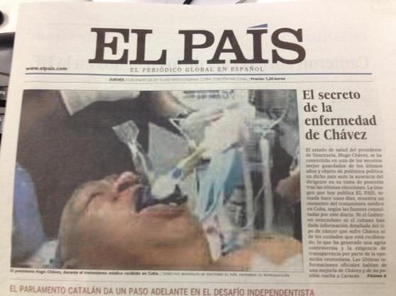 <i>El País</i> publica foto falsa de Chávez y retira edición