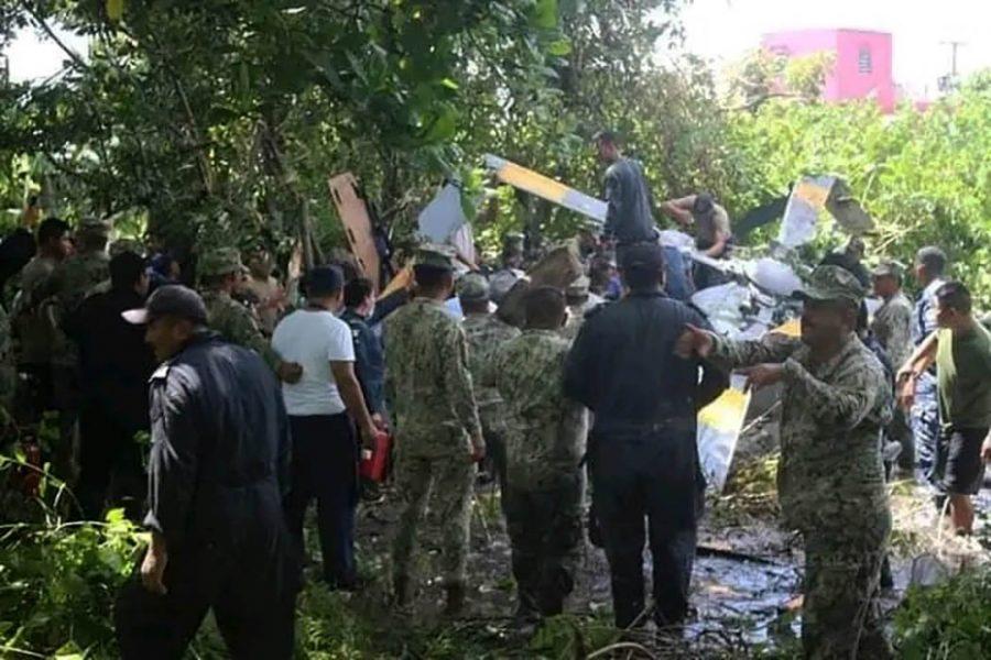 Un helicóptero de la Marina se desploma en Centla, Tabasco; hay tres marinos muertos y dos heridos