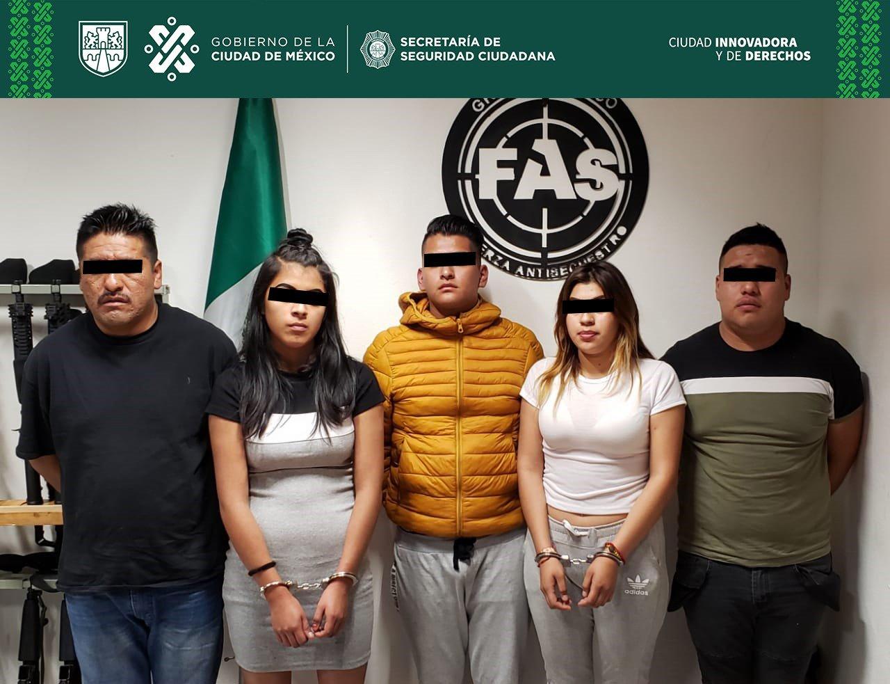 Detienen a 5 presuntos integrantes de una banda dedicada al secuestro exprés en Polanco
