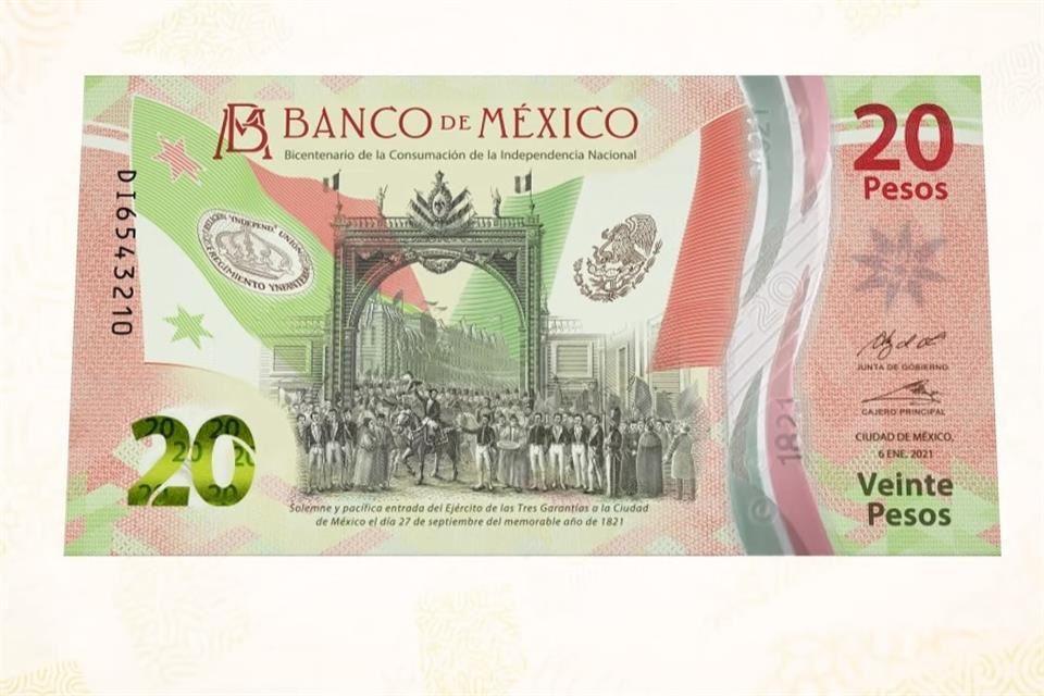 El billete de 20 pesos estrena diseño: conmemora independencia y al manglar