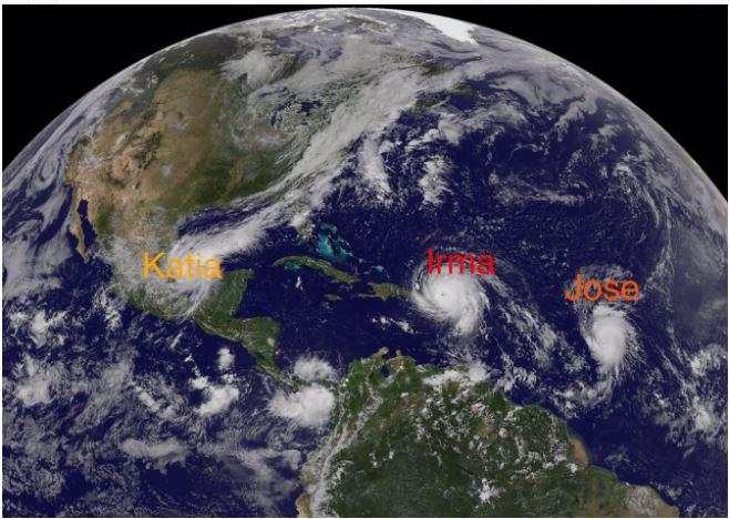 Katia, Irma y José: los tres huracanes que amenazan a México, EU y el Caribe