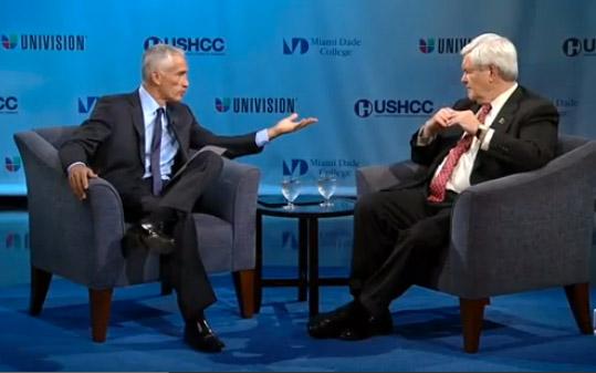 Newt Gingrich en entrevista con Jorge Ramos