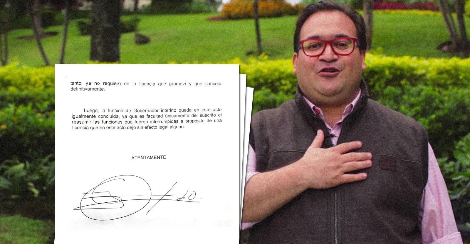 Legisladores de Veracruz piden a Duarte presentarse para confirmar su regreso a la gubernatura