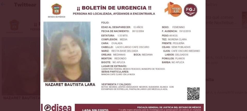 Autoridades hallan el cadáver de Nazaret Bautista, estudiante de Chapingo