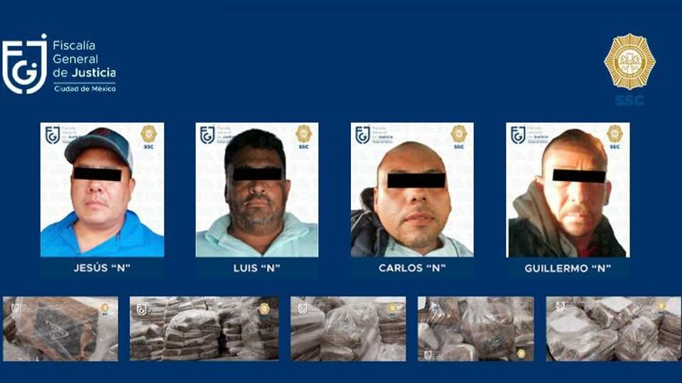Abren proceso en CDMX a 4 hombres detenidos por decomiso de 1.6 toneladas de cocaína