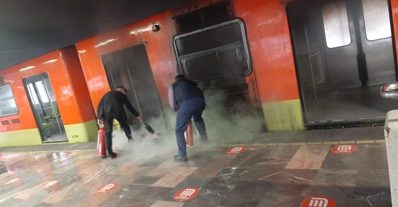 Lluvia provoca incendio en un vagón del metro en estación Indios Verdes