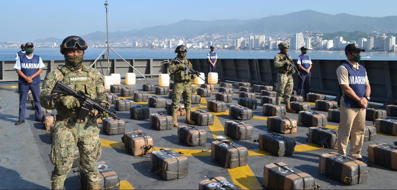 Semar asegura 2.2 toneladas de cocaína al sureste de Acapulco; el mayor decomiso de esta droga en lo que va de año
