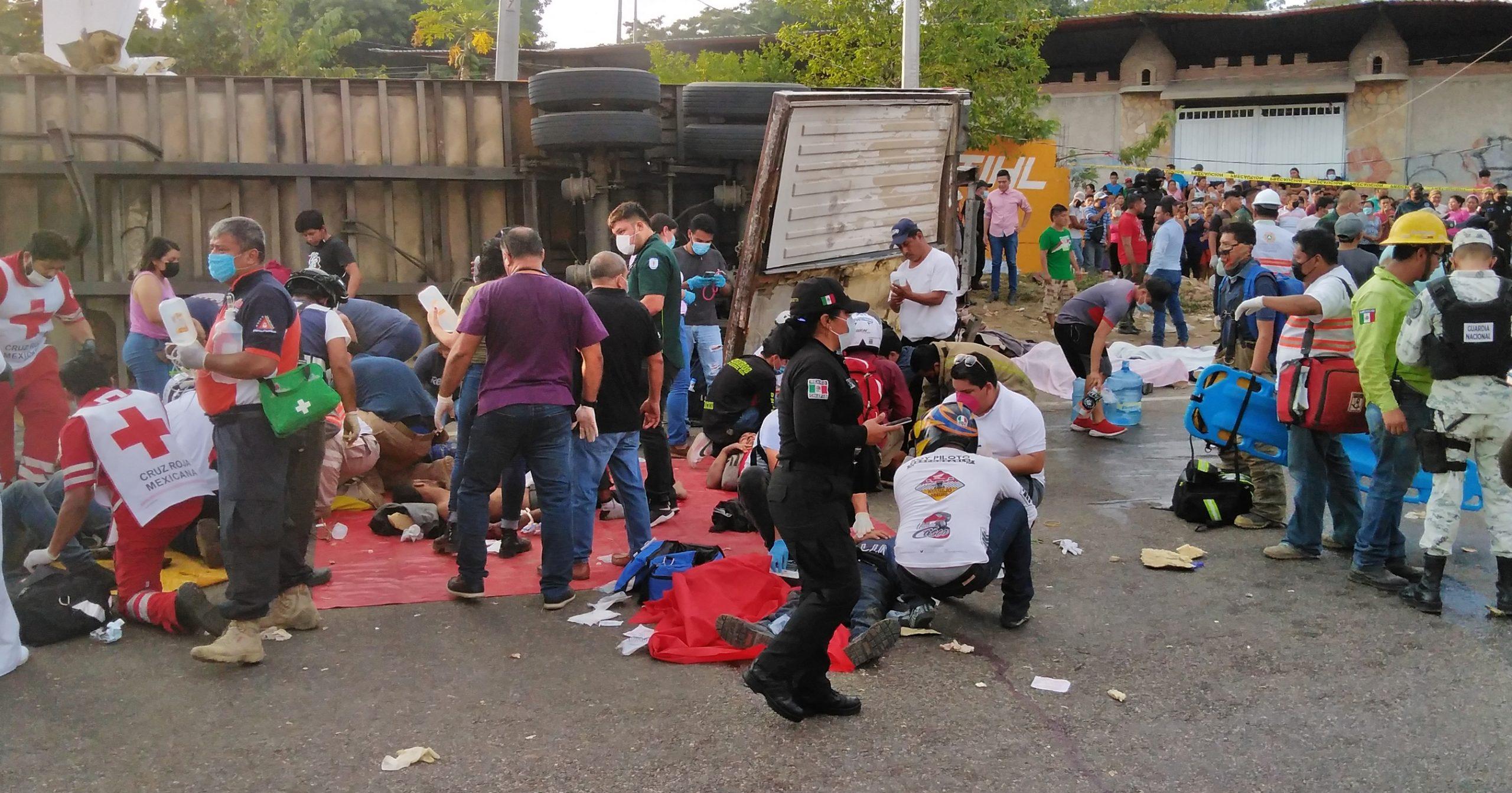 Tragedia en Chiapas: al menos 55 migrantes mueren en accidente de tráiler