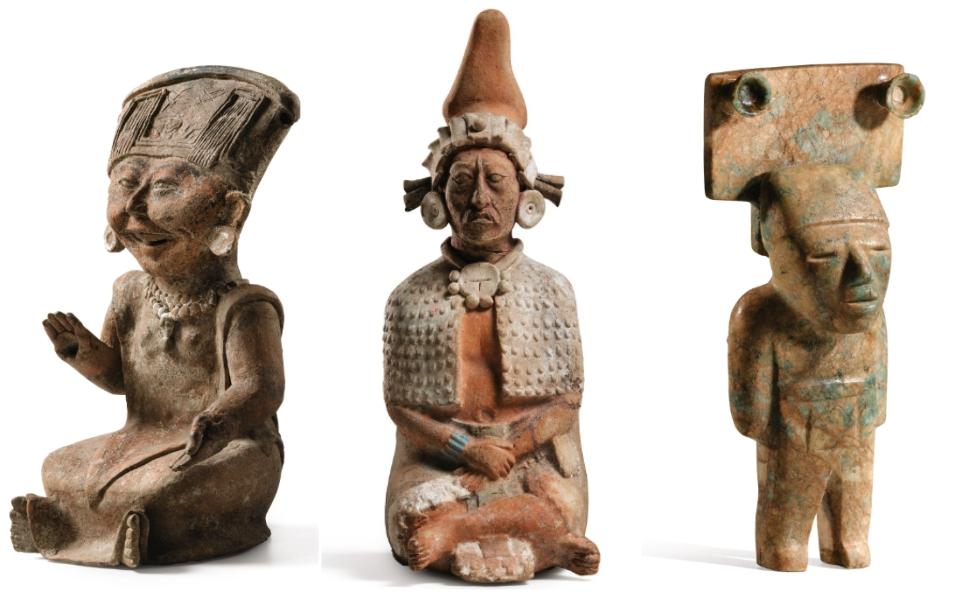 Máscaras aztecas y esculturas mayas, entre las 74 piezas precolombinas que se subastarán en París