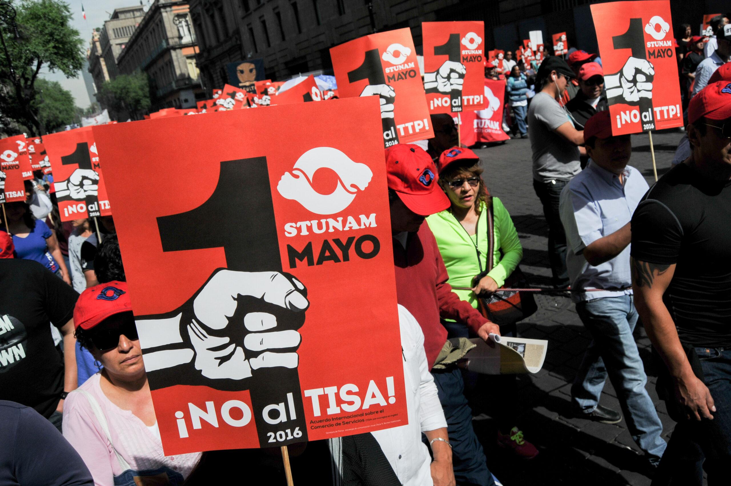 CNTE y líderes sindicales llaman a paro el 15 de mayo tras marcha por el Día del Trabajo