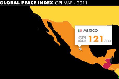 México es menos pacífico <br>que hace un año