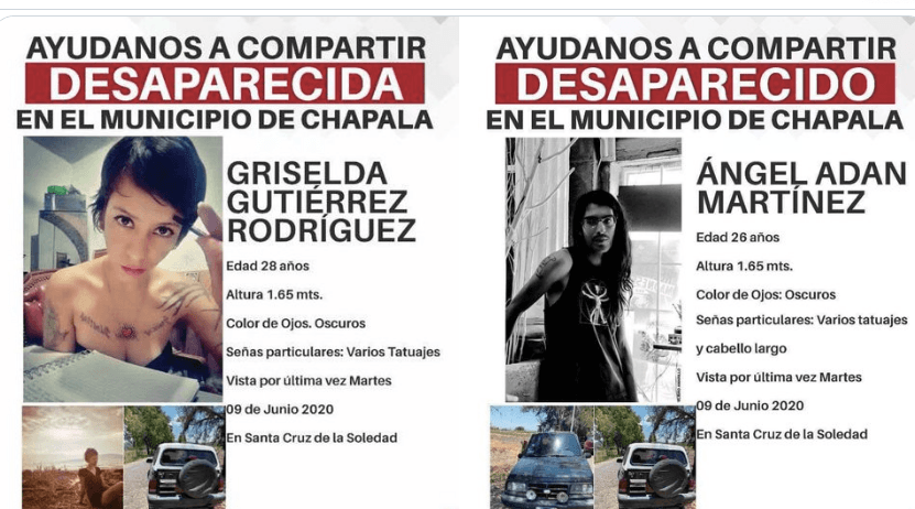 Exigen búsqueda de Griselda y Adán, artistas plásticos desaparecidos en Chapala