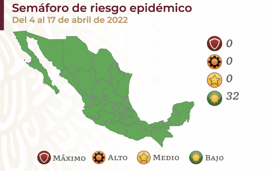 Semáforo COVID: por segunda quincena consecutiva, las 32 entidades de México se quedan en verde